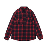Classic Double-Pocket Plaid Flannel Long Sleeve Shirt