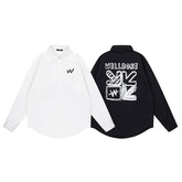 Streetwear Graphic Print Long Sleeve Button-Up Shirt