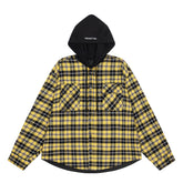 Double-Pocket Plaid Hooded Flannel Overshirt