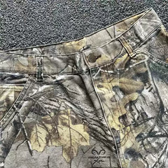 Carhartt Men's Vintage Washed Real Tree Camo Jeans - Loose Straight Leg Distressed Workwear Pants
