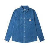 Vintage Workwear Canvas & Flannel Button-Down