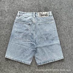 Premium Heavyweight Multi-Pocket Denim Cargo Shorts