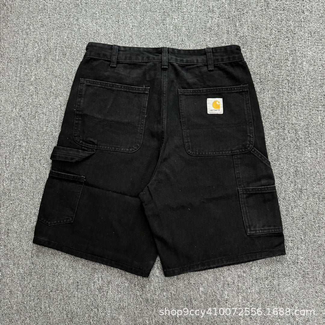 Men's Vintage Washed Denim Cargo Shorts