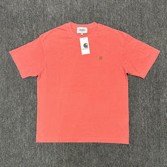 Premium Men's Heavyweight Cotton T-Shirt - Gold Label Embroidered Vintage Washed Tee