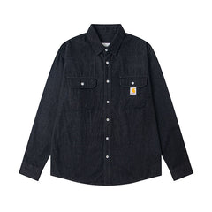 Vintage Workwear Canvas & Flannel Button-Down