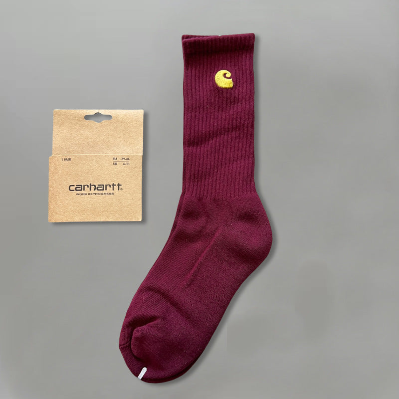 Classic Solid Color Crew Socks for Men & Women