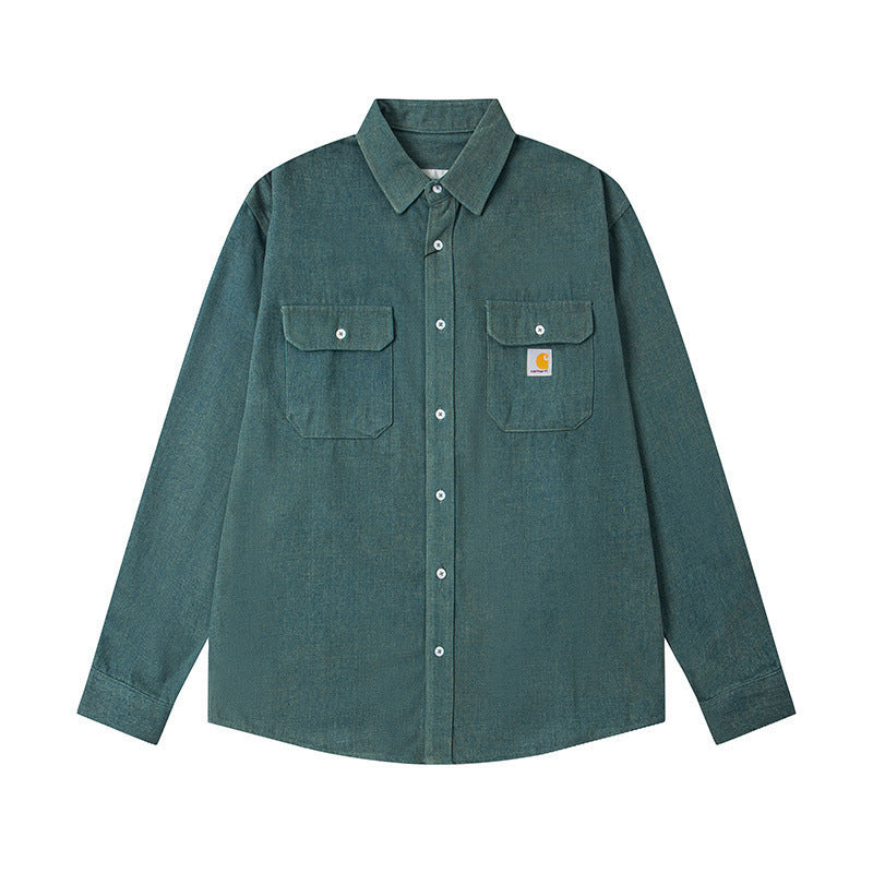 Vintage Workwear Canvas & Flannel Button-Down