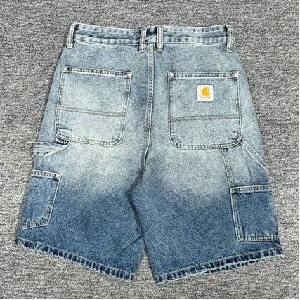 High-Density Retro Straight Leg Denim Cargo Pants