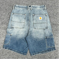 High-Density Retro Straight Leg Denim Cargo Pants