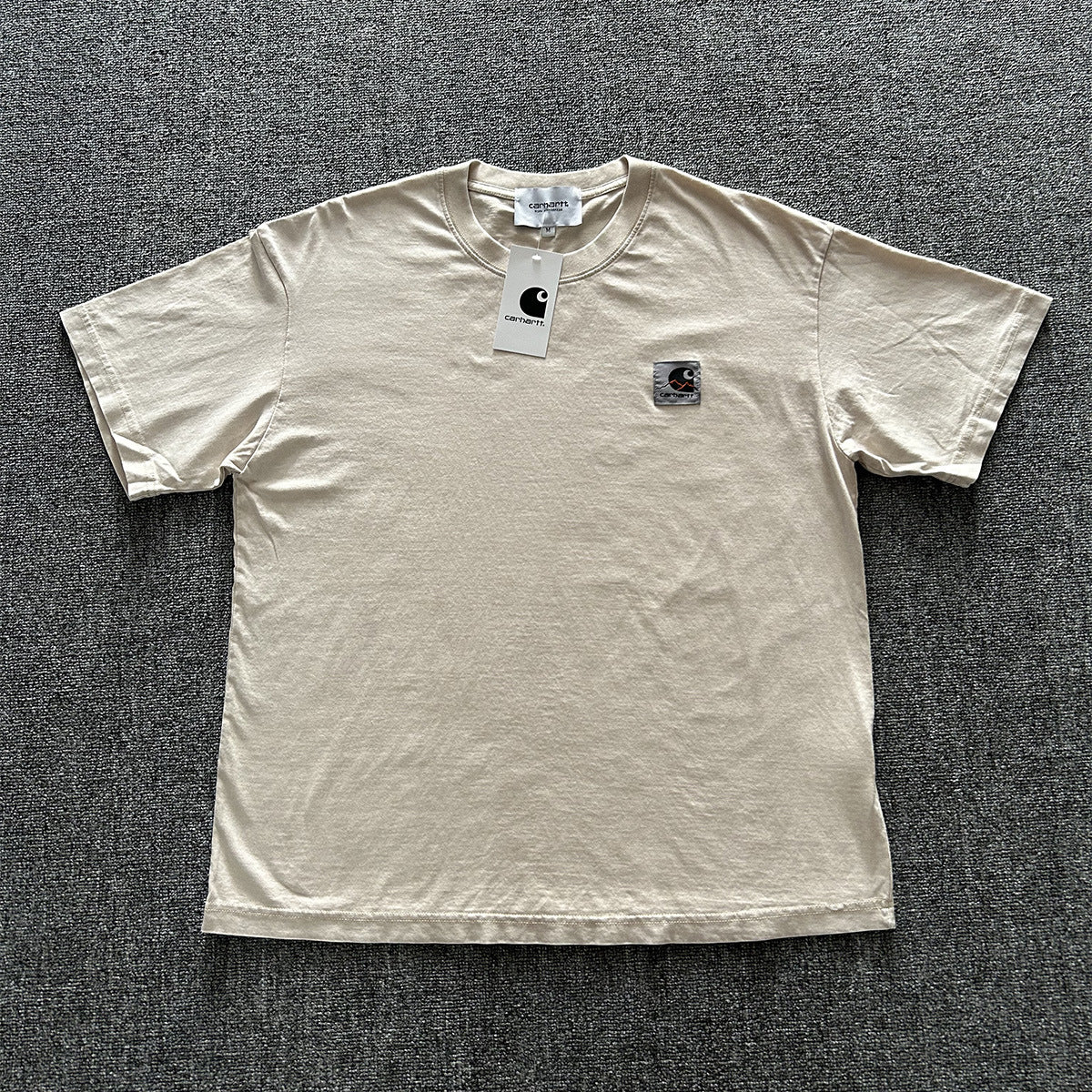 Minimalist 260GSM Boxy T-Shirt - Gold Label Embroidered Neutral Tee
