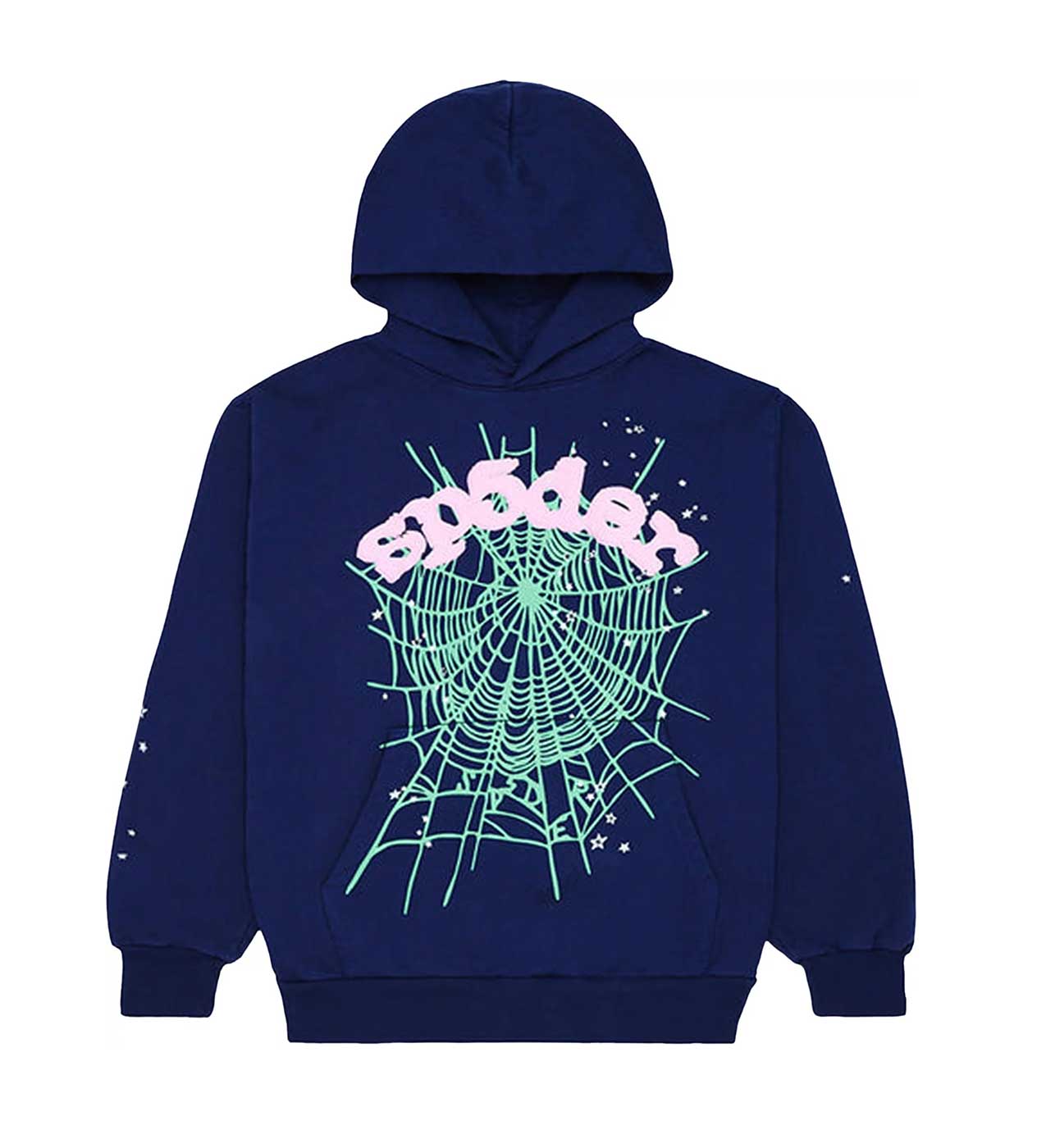 Sp5der OG Web Hoodie Navy/Pink