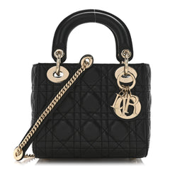 Lambskin Cannage Mini Lady Dior Black